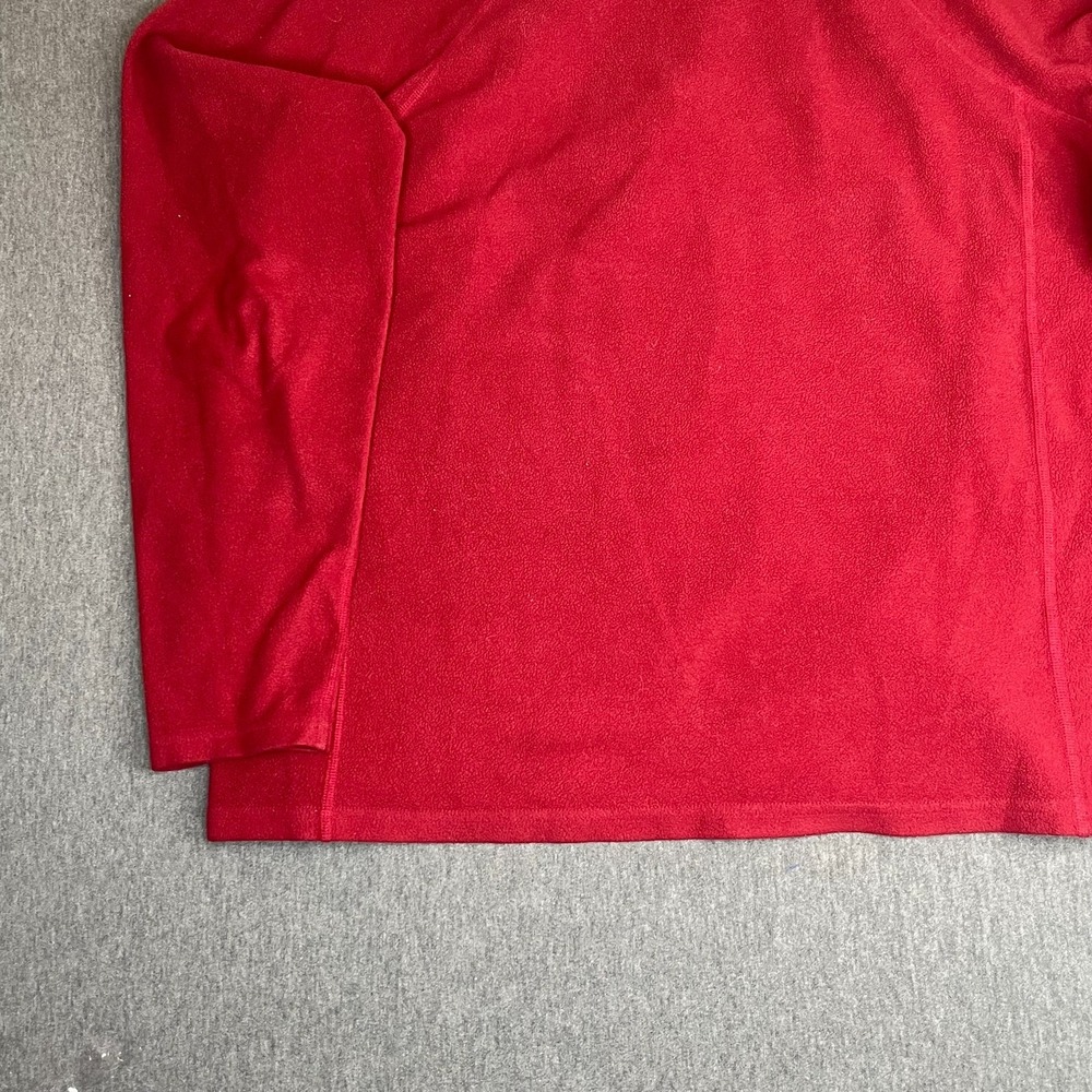 L.L. Bean Men's Large Red Fleece Quarter Zip Pullover Sweater Chest Pocket - Picture 8 of 9
